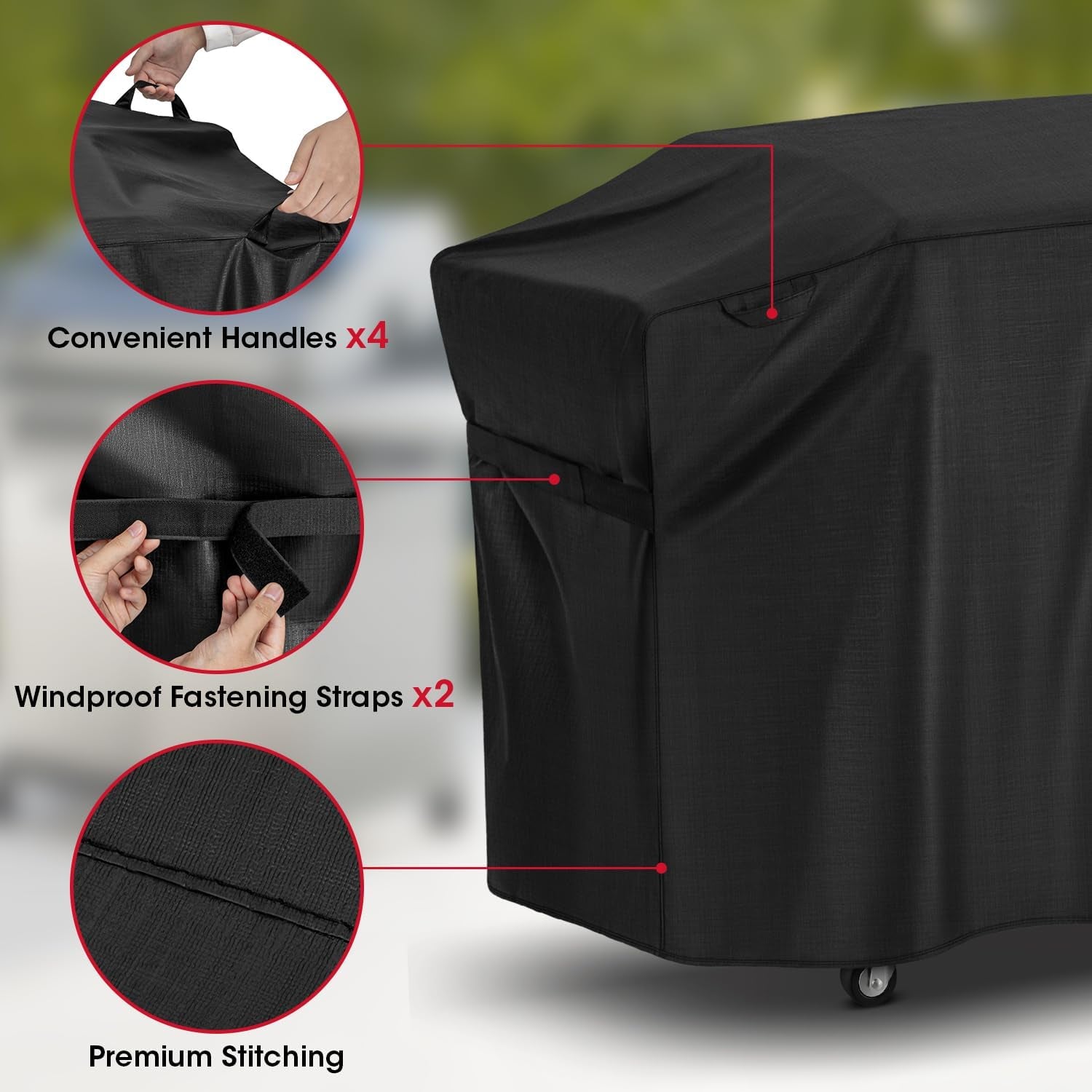 Griddle Cover for Blackstone 28 Inch Proseries Grill, Outdoor 60 Inch Flat Top Gas BBQ Grill Cover,Unique UV Resistant Waterproof Vinyl with Polyester Lining, All Weather Protection