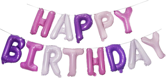 Purple Pink Happy Birthdays Balloons -  Happy Birthdays Balloons Letters for Birthdays Unicorn Mermaid Butterfly Party Decorations 16 Inch