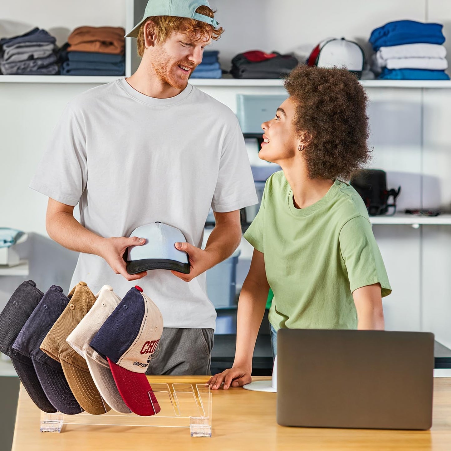 Hat Stand for Baseball Caps, 2 Pcs Hat Organizer for 14 Baseball Caps, Hat Racks for Baseball Caps, Hat Holder Display and Organizer for Bedroom, Closet, Dresser, Office