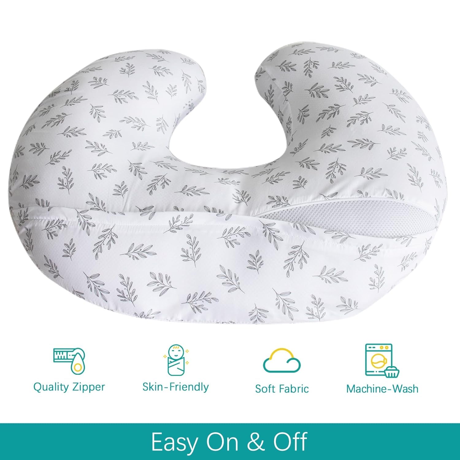 Nursing Pillow Cover 2 Pack Fit for Boppy Pillow, Breathable & Skin-Friendly Nursing Slipcovers for Breastfeeding Mom, Comfortable & Machine Washable Nursing Covers