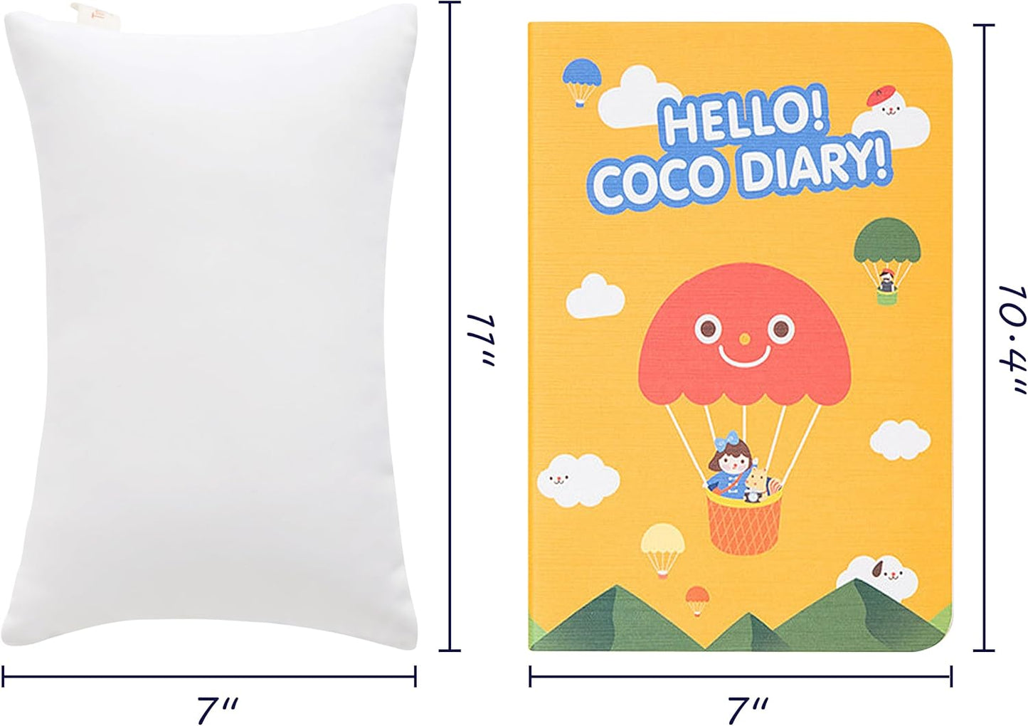 2 Pack Microfiber Mini Pillows, 11X7 Inches, Soft Washable Travel Nap Pillows, White