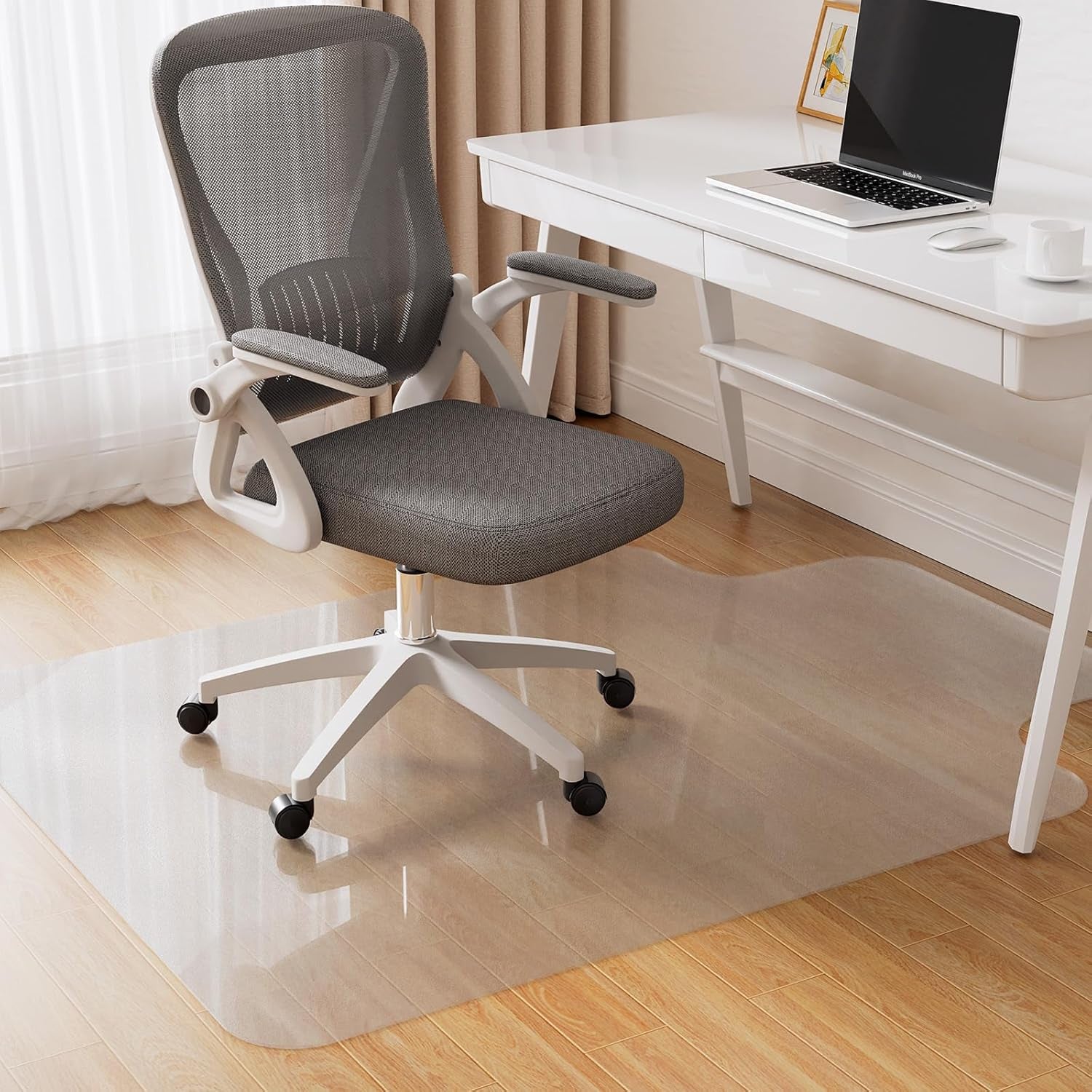 Office Chair Mat for Hardwood Floor, 36"×48" Clear Desk Chair Mat for Rolling Chairs, Computer Gaming Desk Mat, Floor Protector for Office & Home, Not for Carpet