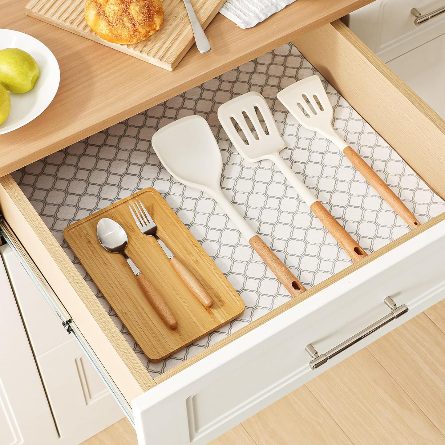 Non Slip Refrigerator Liners, 2-In-1 Fridge Mats and Fresh-Keeping Shelf Liners, Absorbs Excess Moisture, Bpa-Free, Multiple Sizes for Glass Shelves Kitchen Cabinets Drawers, 6 Pack, 12" × 24"