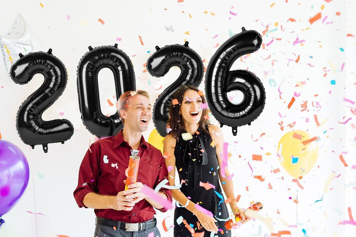 Black 2026 Number Balloon, Black Number Balloons 40 Inch, 2026 Balloon Birthday Decorations, 2026 Birthday Party Supplies