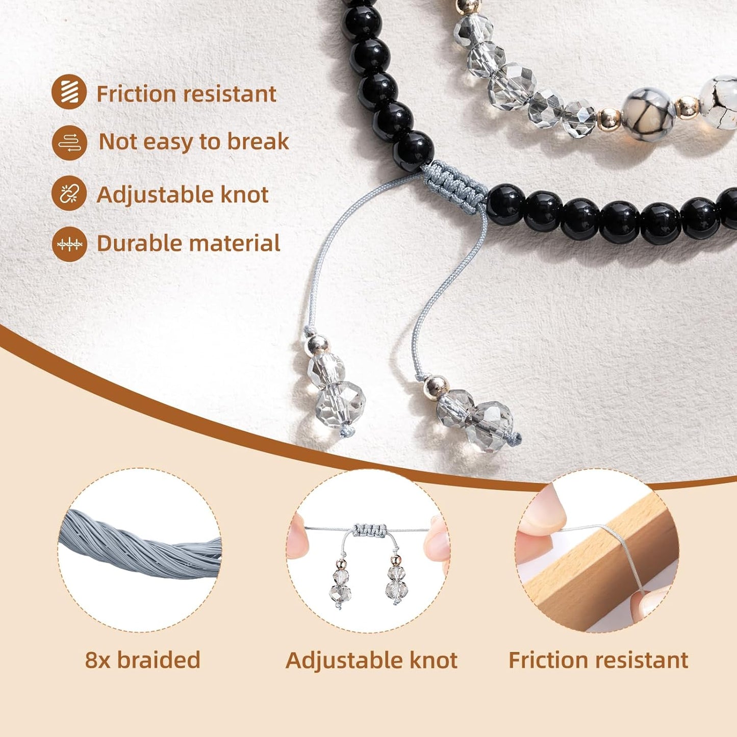 Teacher Lanyards for Id Badges and Keys, Retractable Natural Stone Beaded Lanyard for Women Cute with Id Holder, Black
