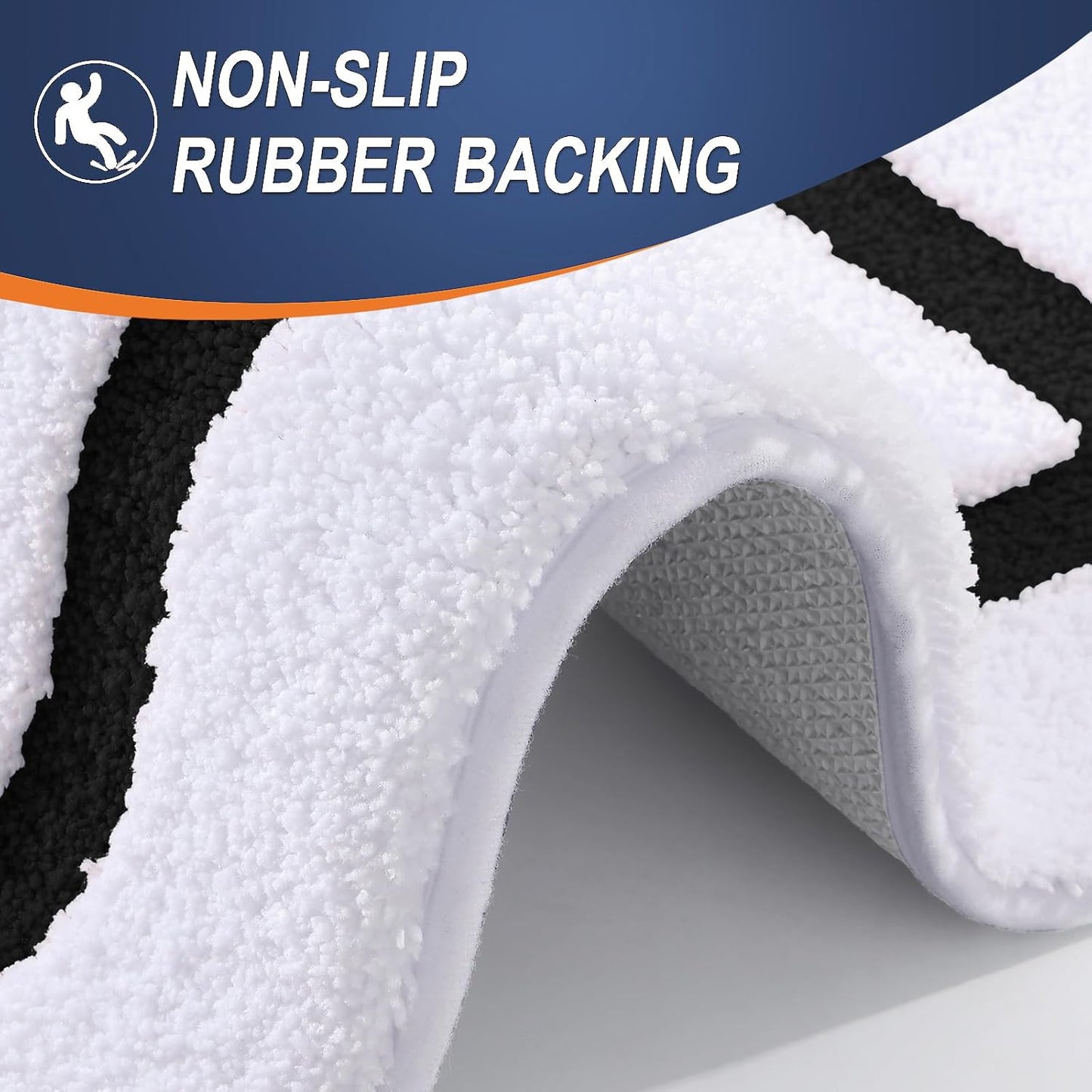 Bathroom Rugs Mat 32X20, Extra Soft Absorbent Microfiber Bath Rugs, Rubber Backing, Quick Dry, Machine Washable Bath Mats for Bathroom Floor, Tub and Shower, Home Decor Accessories, Black