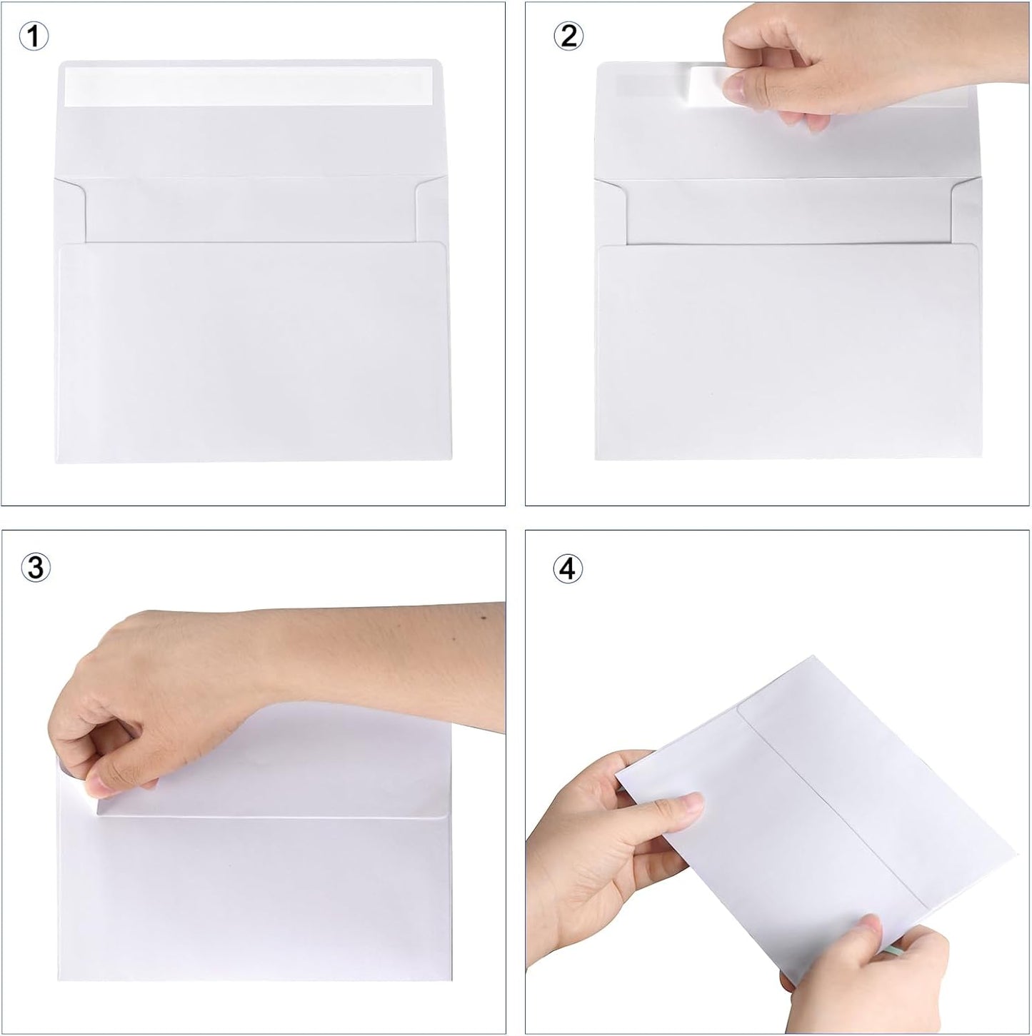 100 Pack 5X7 Envelopes for Invitations, A7 Printable White Envelopes, Envelopes Self Seal for Weddings, Invitations, Photos, Postcards, Greeting Cards, Mailing