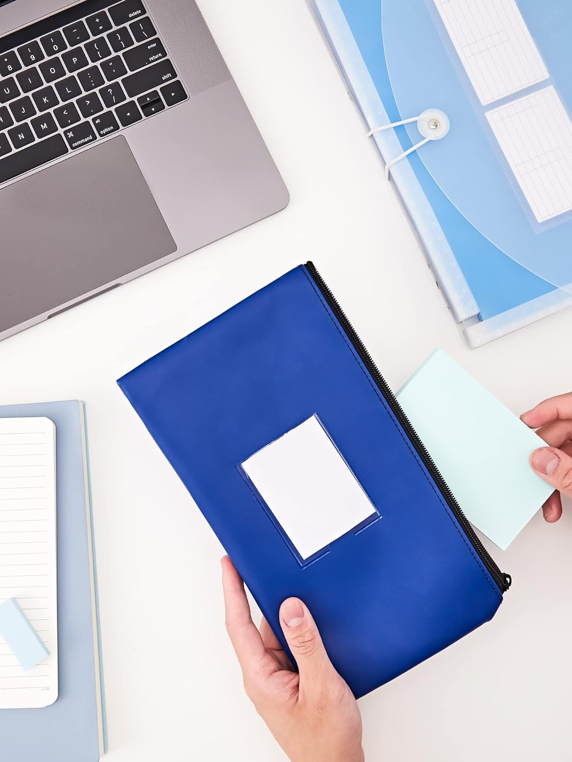 5-Pack Money Bags with Zipper, PU Leather Bank Deposit Bags, Waterproof Money Pouch for Organize Cash, Coins, Cosmetics, Invoice, Bills, Tools, 11.5 X 6.2 Inches, Dark Colors