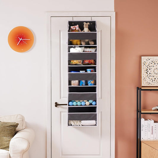 over the Door Organizers, 5-Shelf Door Storage for Bathroom, Dorm, College, Baby Organizer for Diapers 1 Pack, Grey