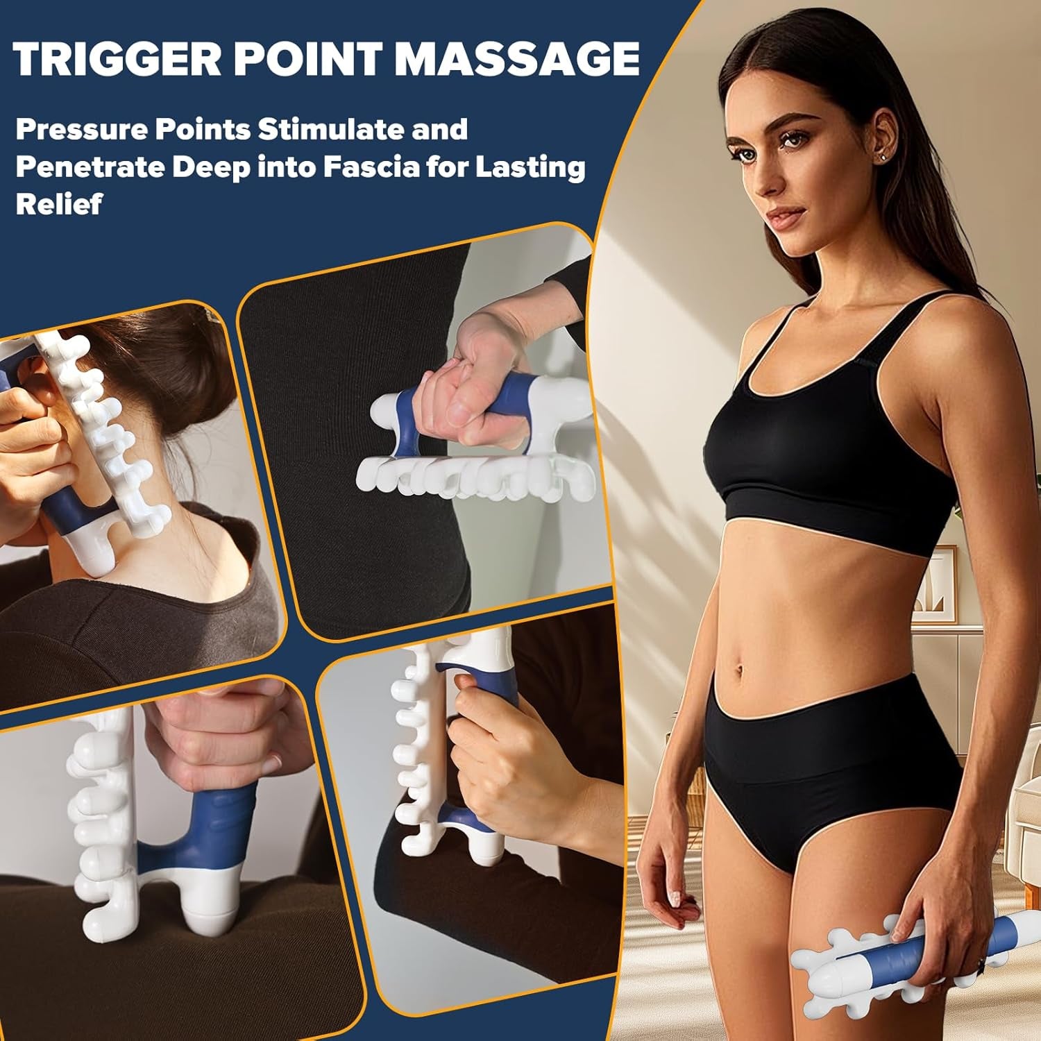 Fascia Massage Tool Blaster for Cellulite - Myofascial Release Tools for Trigger Point, Deep Tissue Lymphatic System Relief, Fascia Blaster for Muscle Knot Recovery & Relaxtion, Full Body Massager