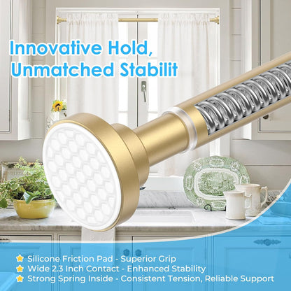 Small Tension Rod 18 to 27 Inch，1 - Inch Diameter Gold Tension Curtain Rod Small Tension Rod No Drilling, anti - Slip, anti - Rust Short Tension Rod