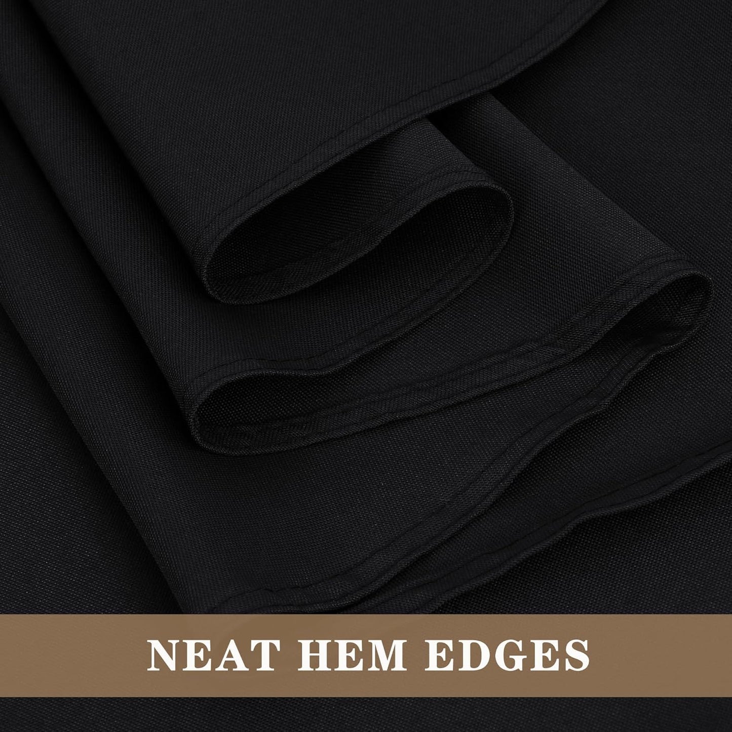 Black Rectangle Tablecloths - 6 Pack, 70 x 120 Inches - Reusable and Washable Polyester Covers for 6-8 Ft Tables, Ideal for Weddings, Parties, and Banquets