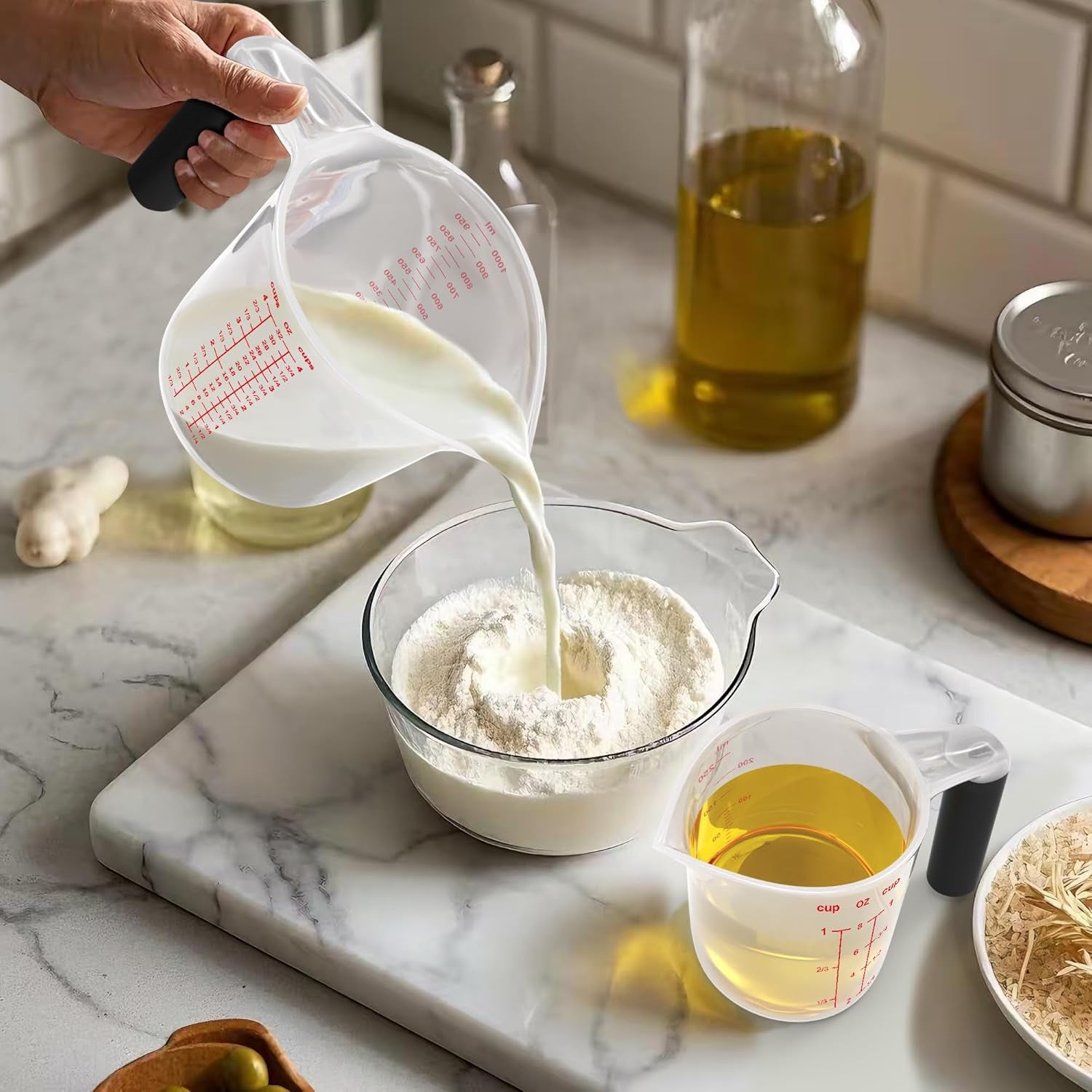 Measuring Cup Set, Liquid Measuring Cup for Kitchen,Bpa Free Plastic Set (4 Cup)