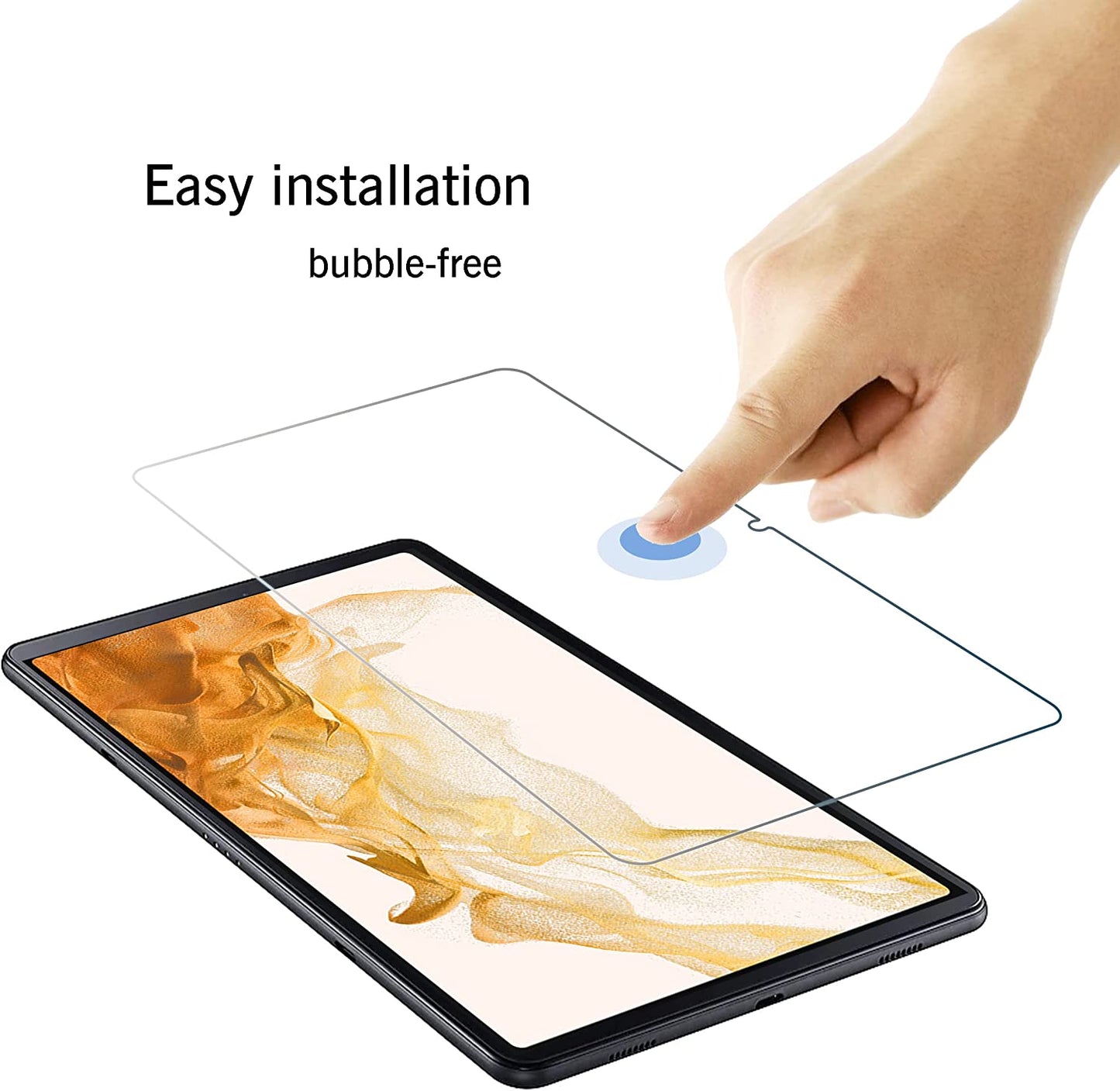 Screen Protector for Galaxy Tab S8 / S7, 11 Inch 2Pack Tempered Glass 9H Hardness 2.5D Edge Ultra Clear anti Scratch Case Friendly(Not for Galaxy Tabs7+/Tabs8+,S8Ultra,S7Fe)
