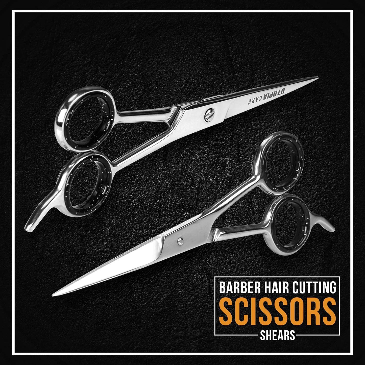 Hair Cutting and Hairdressing Scissors 6.5 Inch, Premium Stainless Steel Shears with Smooth Razor and Sharp Edge Blades for Salons, Men, Women and Kids, Silver