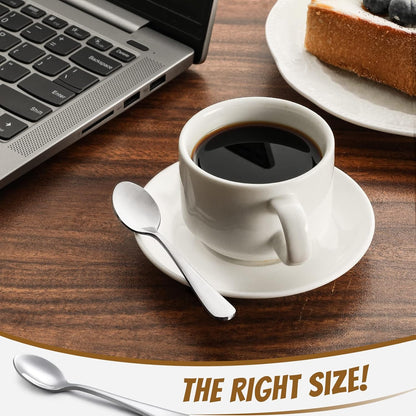 6-Piece Demitasse Espresso Spoons, 4 Inches Stainless Steel Mini Coffee Spoons