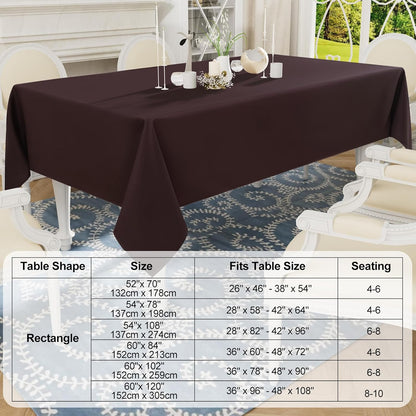 Rectangle Table Cloth, Waterproof Anti-Scratch Polyester Tablecloth, Decorative Washable Fabric Table Cover for Dining, Buffet, Parties and Outdoor, 60X84, Coffee