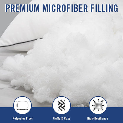 Standard Size Bed Pillows for Sleeping 4 Pack,Luxury Hotel Pillows,Comfortable and Supportive,Machine Washable,Suitable for Stomach,Back and Side Sleepers.