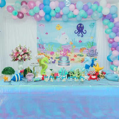 3 Pack Iridescent Blue Plastic Tablecloth,Shiny Blue Disposable Laser Rectangle Table Covers,Blue Holographic Foil Tablecloth Party Decorations for Birthday,40X108''