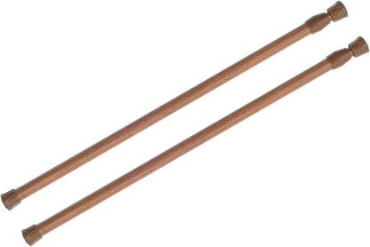 2 Pack Spring Tension Curtain Rod for Window 28 to 48 Inch, Adjustable Expandable Small Curtain Tension Rods No Drill for Kitchen, Bathroom, Doorway, Cupboard(Oak)
