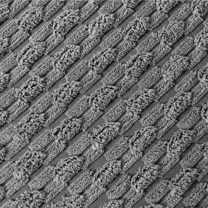 Set of 2 Dark Gray Decorative Throw Pillow Covers 18X18 Inch with Pom-Poms for Couch Bedroom Living Room, Modern Farmhouse Boho Home Decor, Soft Plush Corduroy Cute Cushion Case 45X45 Cm