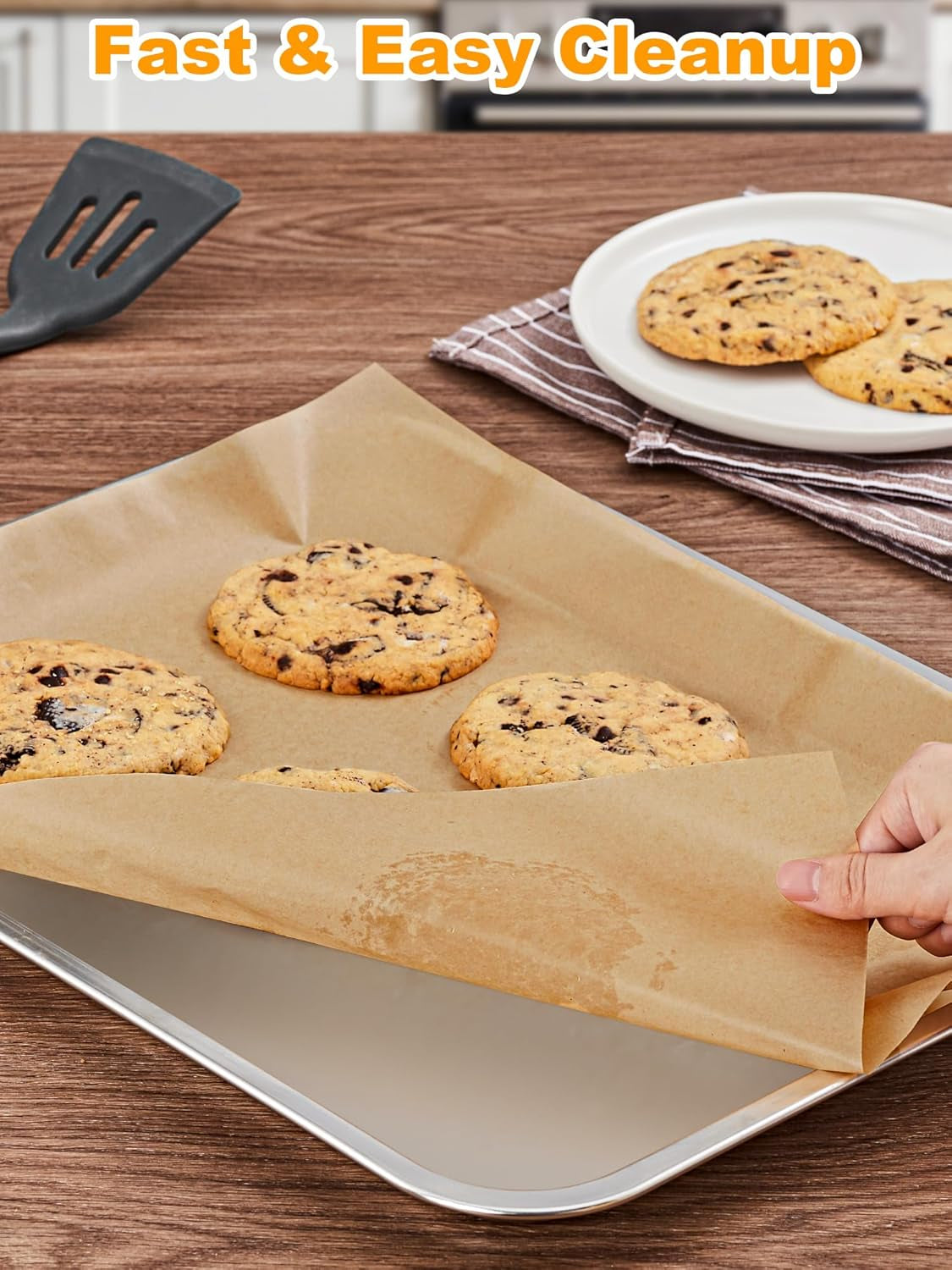 200 Pcs Parchment Paper Baking Sheets, 8X12 Inches Non-Stick Precut Baking Parchment, for Baking Grilling Steaming Bread Cup Cake Cookie and More (Unbleached)