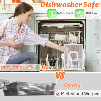 2 Pack Snackle Box Container - Dishwasher Safety Divided, Serving Tray with Lid and Handle - Charcuterie Board for Portable Snack Platters - Clear Organizer for Fruits Snacks,Perfect for Road Travel