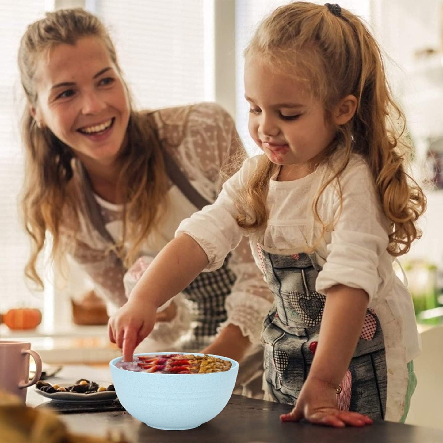 Cereal Bowls 24 OZ Microwave and Dishwasher Safe Bowl Bpa-Free Eco-Friendly Bowl Sets Mixed Color for Cereal, Salad, Soup, Rice[Set of 8]