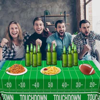 Football Party Decorations - 2PCS Touchdown Tablecloths, Disposable Tablecloths, Plastic Table Cover, Touchdown Theme Table Runner for Game Day, Birthday Party Supplies
