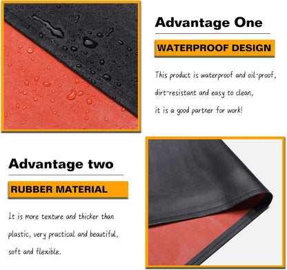 Thick Rubber Waterproof Apron, Adjustable Heavy Duty Dishwashing Apron, Work Apron for Cooking, Cleaning Fish, Gardening, Lab Work, Butcher and Dog Grooming
