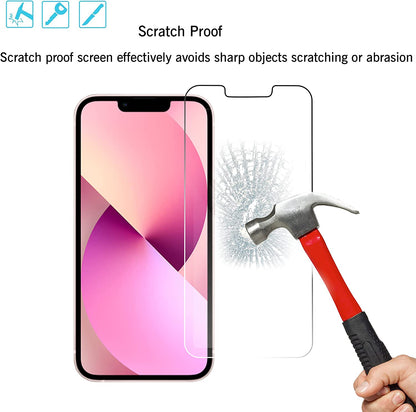 2 Pack Screen Protector for Iphone 13 [6.1 Inch Display] with 2 Pack Tempered Glass Camera Lens Protector,[9H Hardness]-Hd