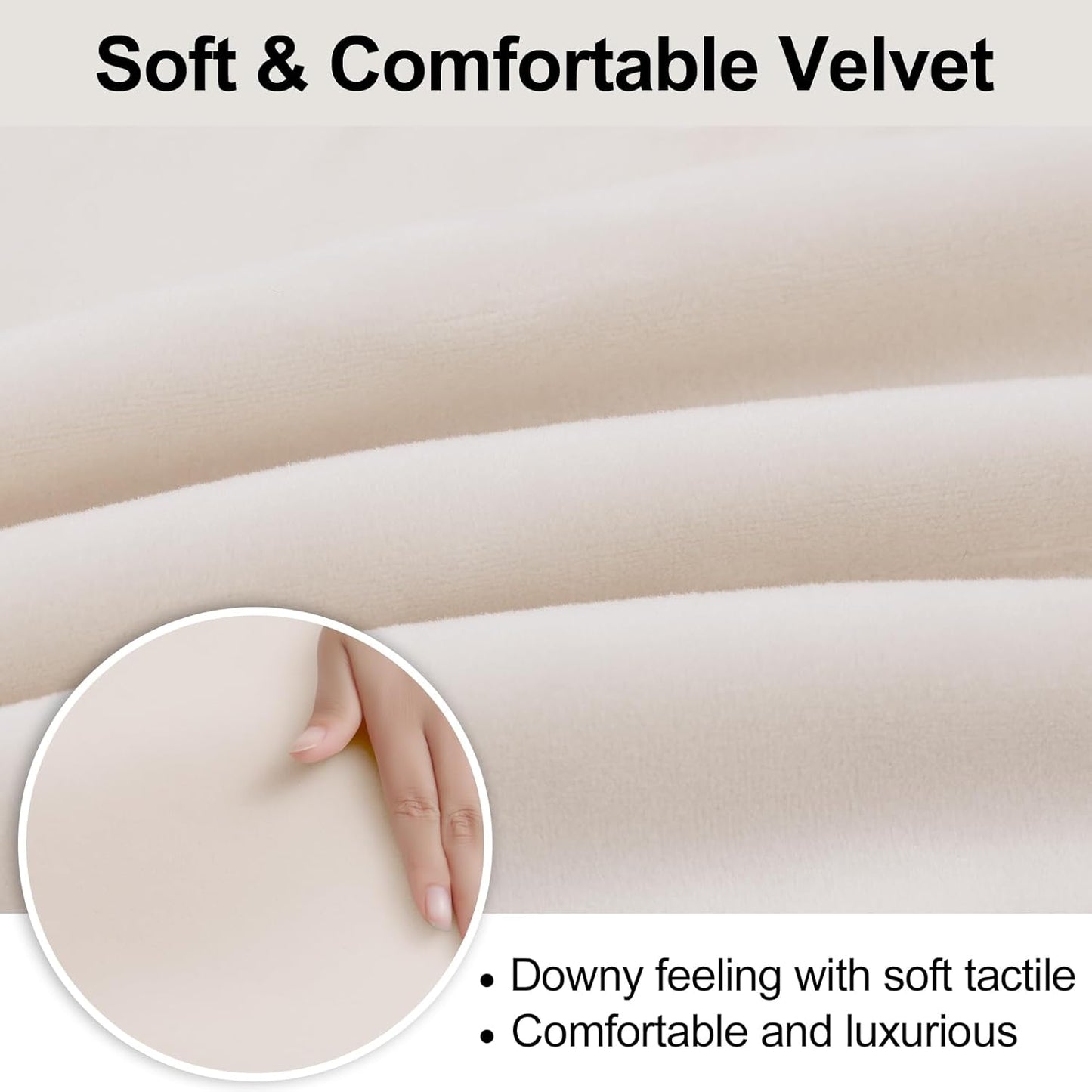 Velvet Stretch Chair Covers for Dining Room Set of 2, Soft Fit Removable Washable Kitchen Parsons Chair Slipcover Protector, Cream