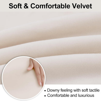 Velvet Stretch Chair Covers for Dining Room Set of 2, Soft Fit Removable Washable Kitchen Parsons Chair Slipcover Protector, Cream
