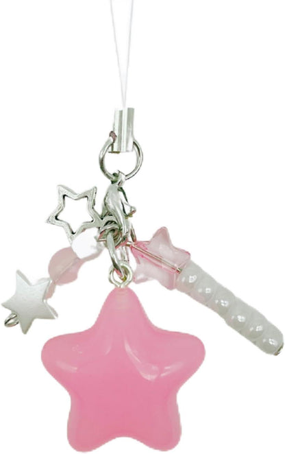 Star Phone Charm Cute Star Beaded Camera Charm Y2K Aesthetic Cell Phone Charms Camera Wrist Strap Chain Lanyard Accessories for Phone Bag Keychain Camera Pendants Decor