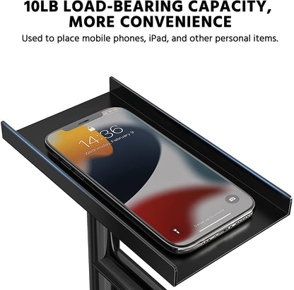 Black Toilet Paper Holder Stand with Phone Shelf, Bathroom Toliet Decor Decoration. Tissue Roll Free Standing Storage, Rv Accessories, Apartment Restroom Household Home Essentials