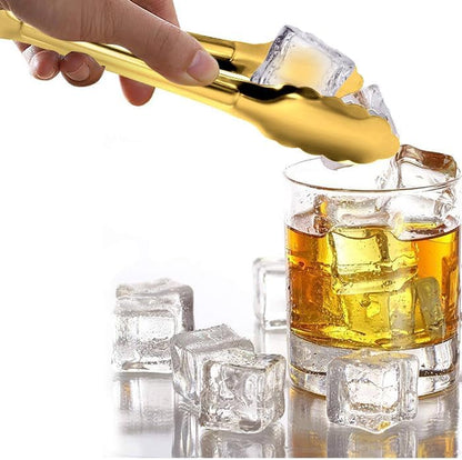 Gold Buffet Tongs - 4 Pack, 9 Inch, Stainless Steel Gold Plated Serving Tongs