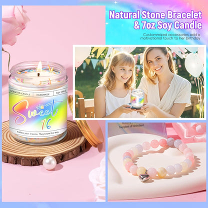 Sweet 16 Gifts for Girls, 16Th Birthday Gifts for Girls, Gift for 16 Year Old Girl, 11 PCS Unique Trendy Sweet Sixteen Gift for Daughter Her, Daughter, Niece, Granddaughter, Sister, Bestie, Rainbow