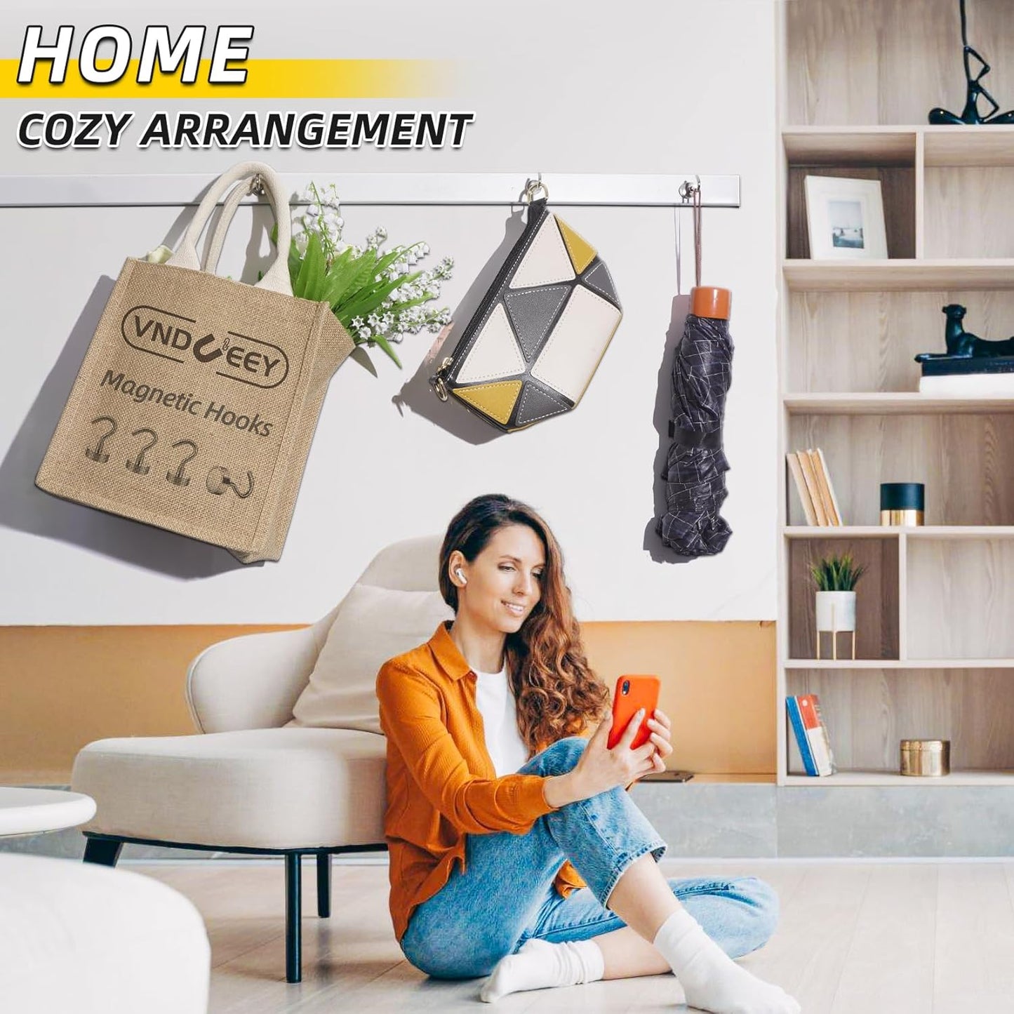 20-Pack Heavy-Duty Magnetic Hooks, 25 lbs Capacity - Versatile Hanging Solution for Kitchen, Classroom, Garage, and Office