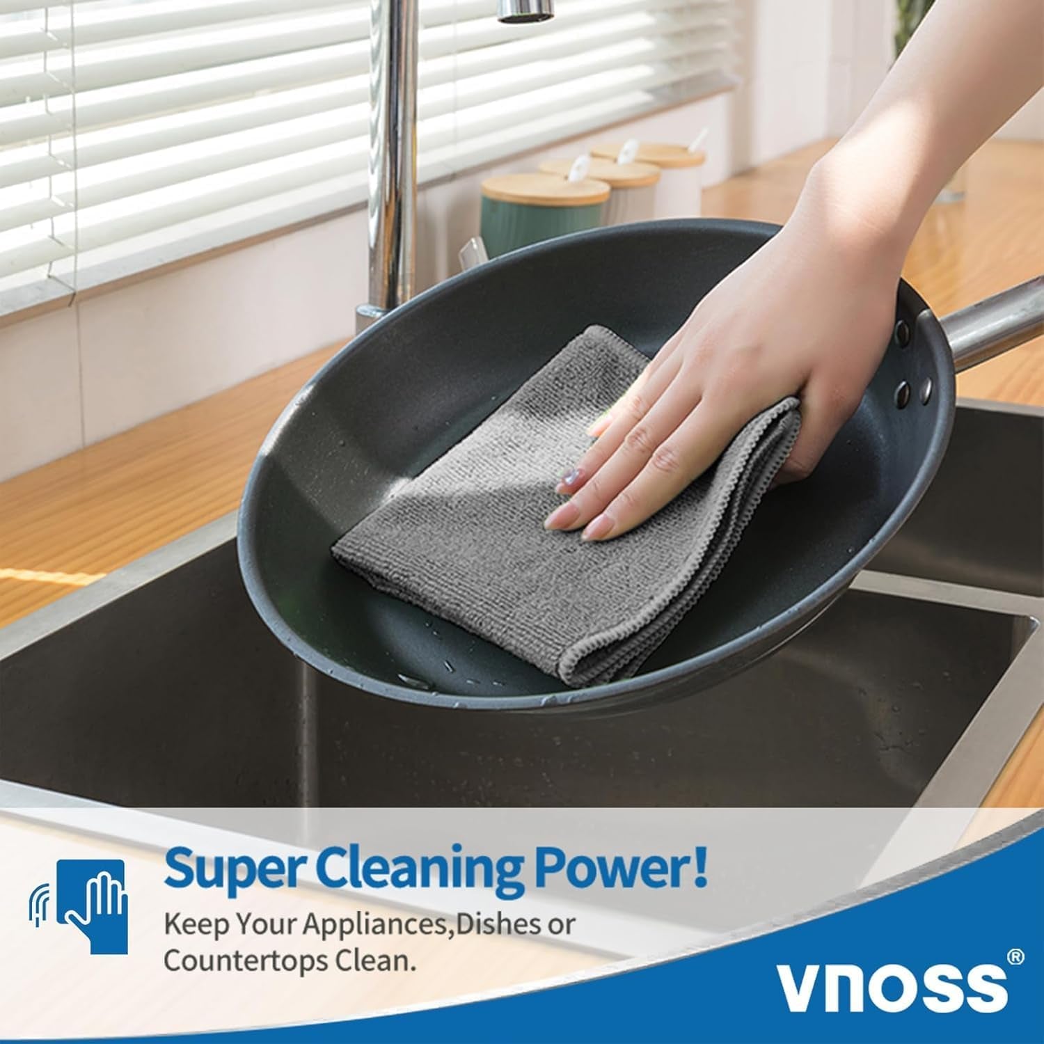 Microfiber Cleaning Cloth, Pack of 12 Cleaning Rag, Cleaning Towels with 4 Color Assorted, Grey,12"X12"