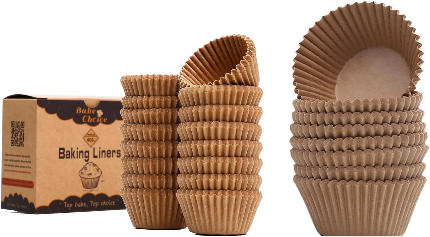 Non-Stick 200Pcs Standard Cupcake Liners and  Non-Stick 400Pcs Mini Cupcake Liners