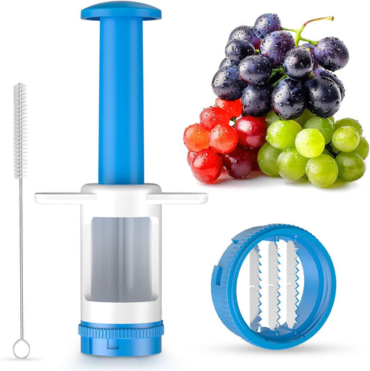 Grape Cutter, Fruit Slicer and Veggie Divider with Stainless Steel Blades for Baby Supplement- Strip Blade
