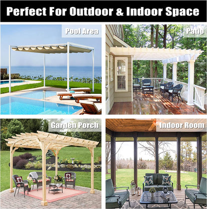 Outdoor Curtains Waterproof Windproof Weatherproof Curtain for Patio, Cabana, Porch, Pergola and Gazebo, Grommet Top and Tab Bottom Drape, 1Panel, 54X84 Inch, Beige
