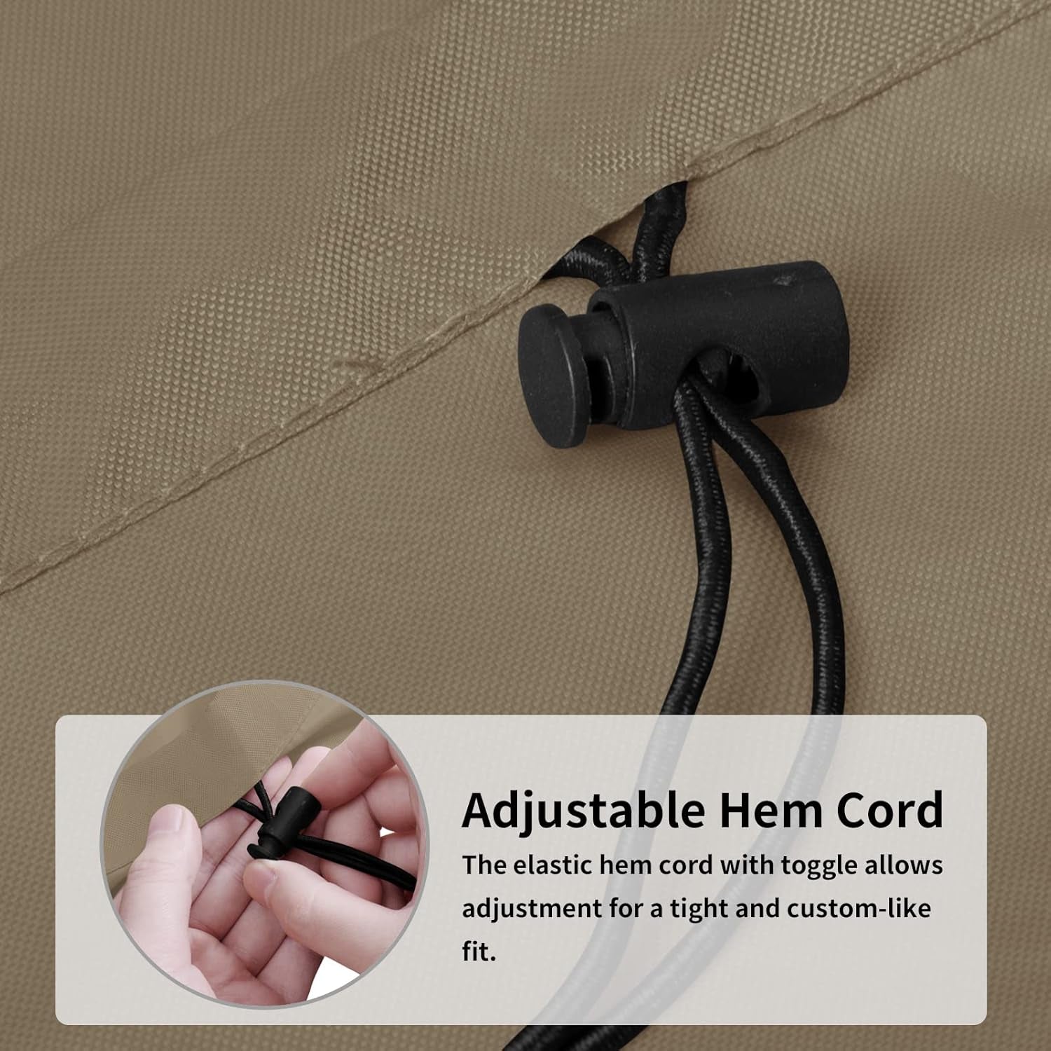 Outdoor Fire Pit Cover Rectangle 42L X24W X24 H, Durable Outdoor Gas Firepit Cover, Waterproof and Weatherproof Cover for Fire Pit, Camel