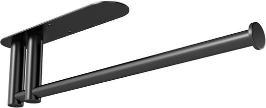Paper Towel Holder under Cabinet, 13Inch Self-Adhesive or Wall Mount Paper Towel Holder for Kitchen, Bathroom, RV, Stainless Steel Black Paper Towel Holder under Counter or inside Cabinet