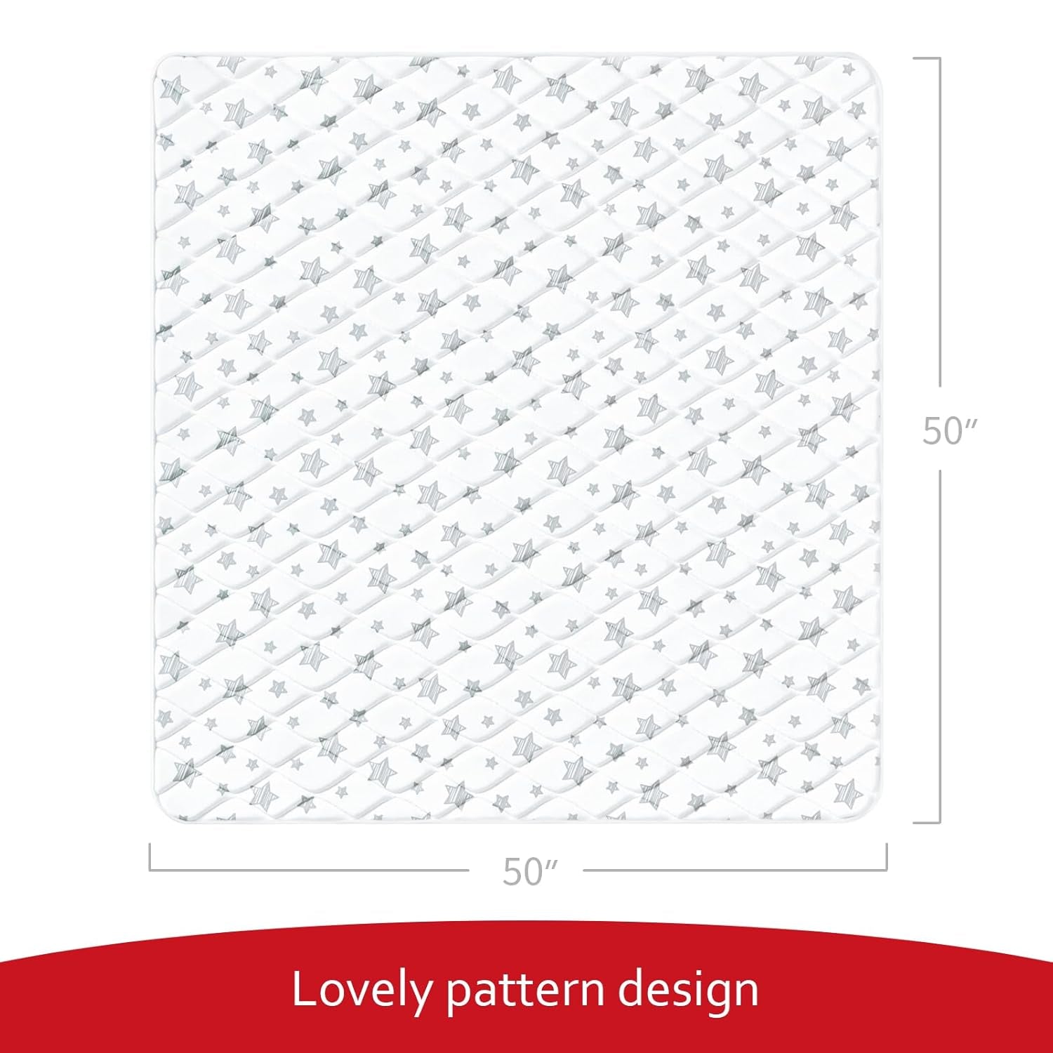 Premium Foam Baby Play Mat, 50''X50'' Playpen Mat, One-Piece Crawling Mat Non Slip Cushioned Mats for Babies, Infant and Toddler, Baby Floor Play Mat