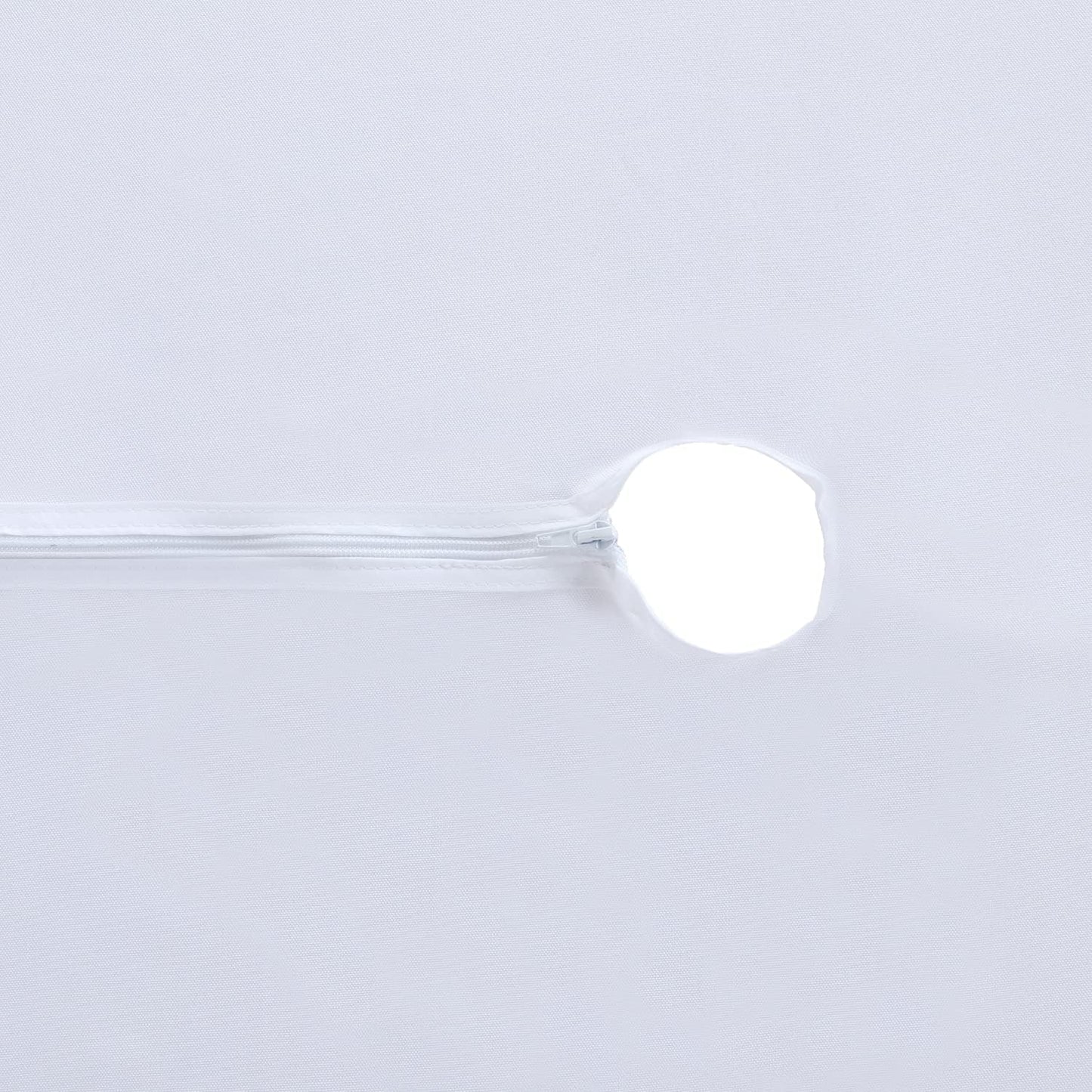 Outdoor and Indoor Table Cover - Washable, Waterproof, Wrinkle-Free Tablecloth with Zipper and Umbrella Hole for Spring/Summer Events, Picnics, BBQs, and Patios - White, 60" Round