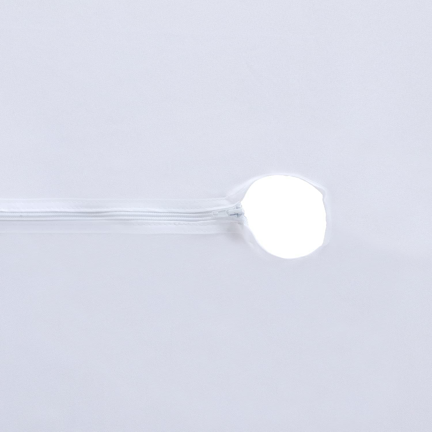 Outdoor and Indoor Table Cover - Washable, Waterproof, Wrinkle-Free Tablecloth with Zipper and Umbrella Hole for Spring/Summer Events, Picnics, BBQs, and Patios - White, 60" Round