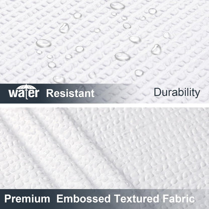 White Stall Shower Curtain for Bathroom, 3D Embossed Textured Fabric Small Shower Curtain for Narrow Stall Size, Machine Washable Water Resistance, Hotel Style, 36" W X 72" L, White