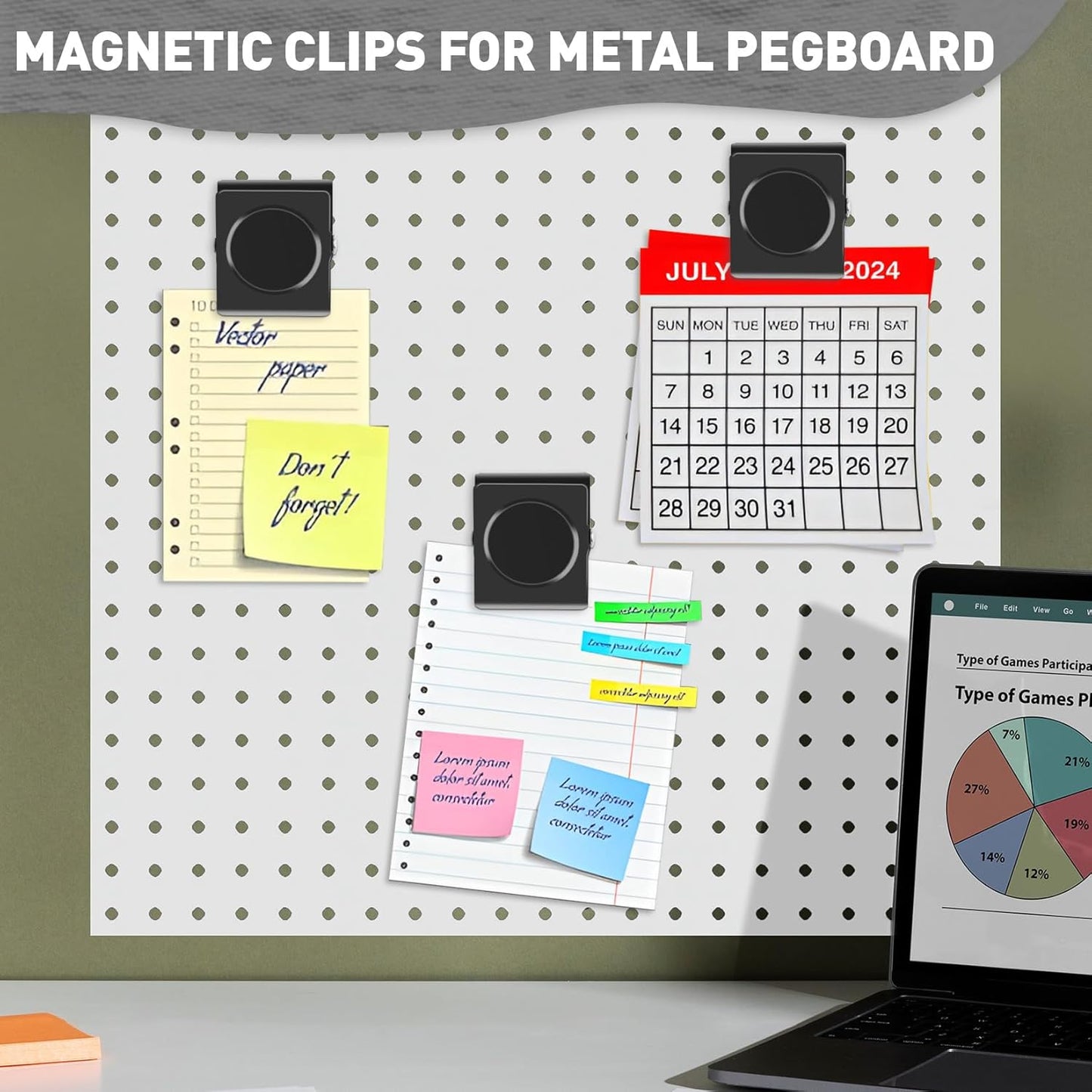 Strong Magnetic Clips, 2.2 Inch Extra Large Magnetic Clips Heavy Duty, 2Pack Magnet Clip for Fridge, Clip Magnets for Refrigerator, Whiteboard, Classroom, Kitchen, Office Organizer (Black)