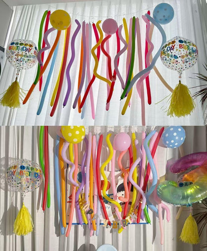 260 Balloons - Multi Long Balloons for Tying Balloon Arch, 100Pcs Twisting Balloon for Animal Modeling & Birthday Party Decorations